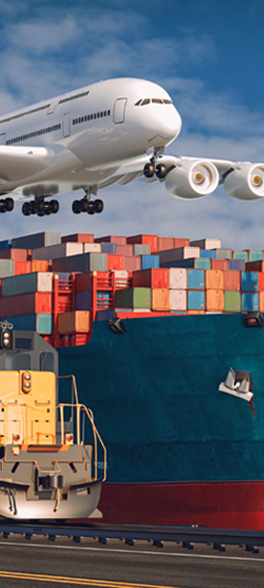 Cargo containers at port