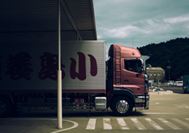 Delivery truck on the road